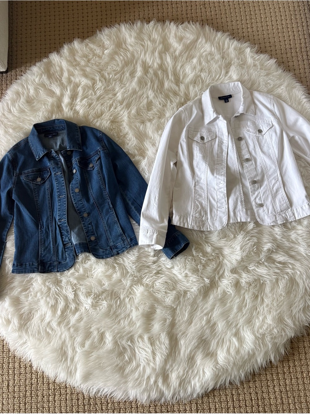 Charter Club Blue & White Jean Jackets Bundle of TWO Size Small